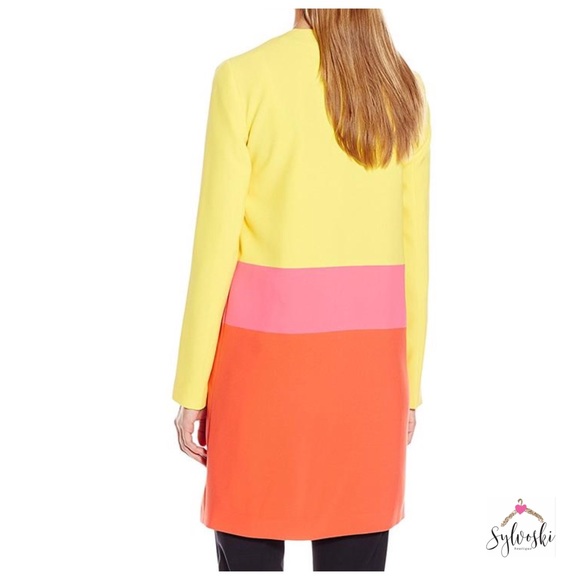 🆕 Anne Klein Colorblocked Car Coat Basic Coat - Picture 4 of 9